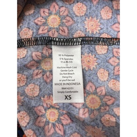 Lularoe Julia Women's Long Navy Blue & Orange Design Dress - Picture 4 of 6